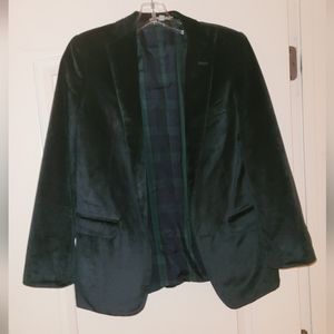 Class Club Women's Green Velvet Blazer